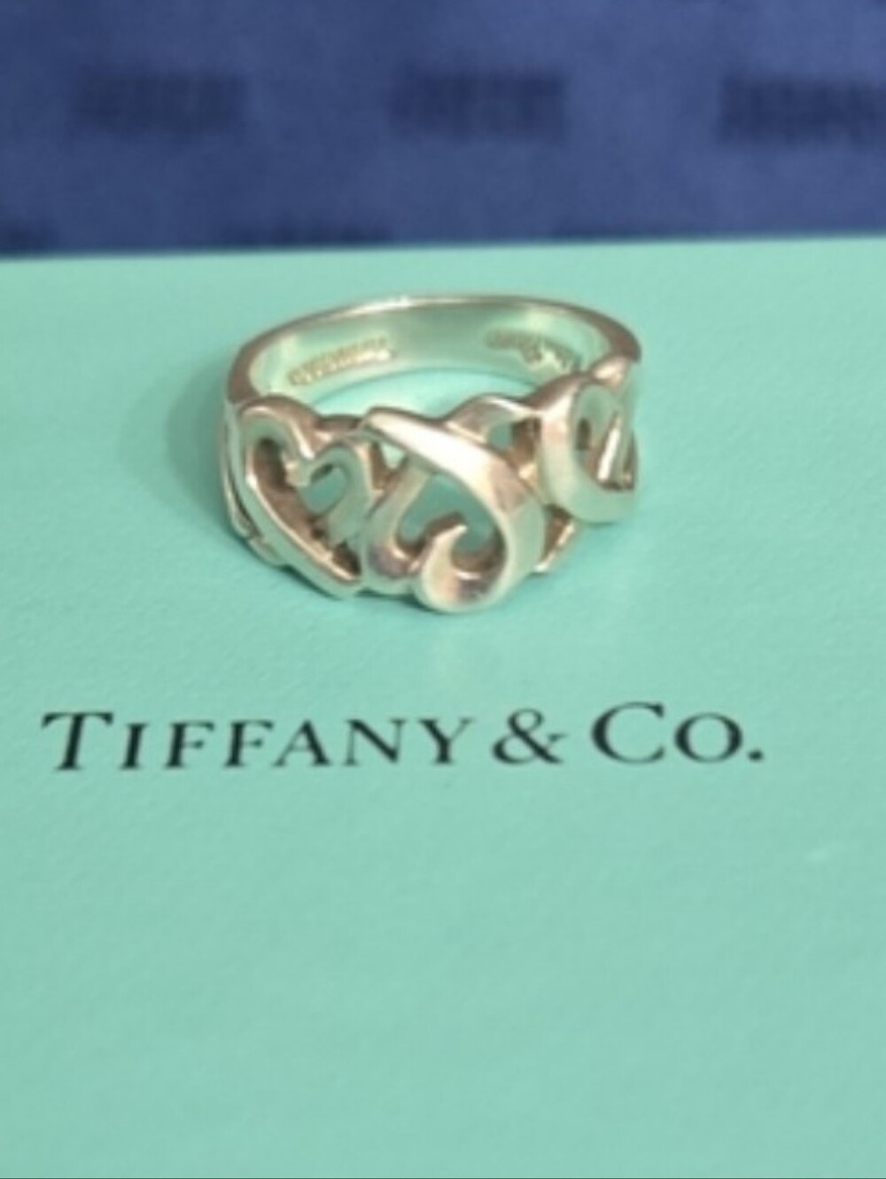 SALE! Tiffany & Co. Paloma PicassoTriple Loving Heart Ring 925